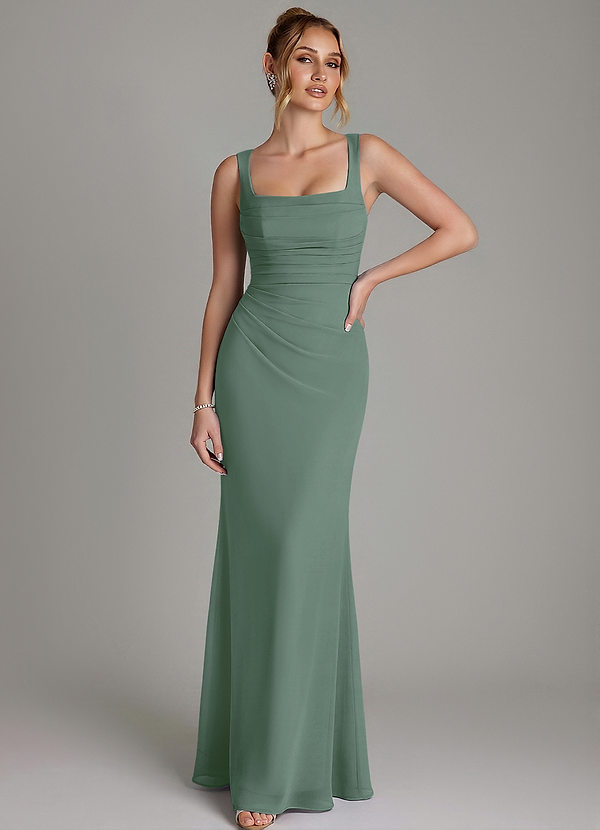 Agustina Bridesmaid Dresses Eucalyptus Mermaid Corset Chiffon Dress image1