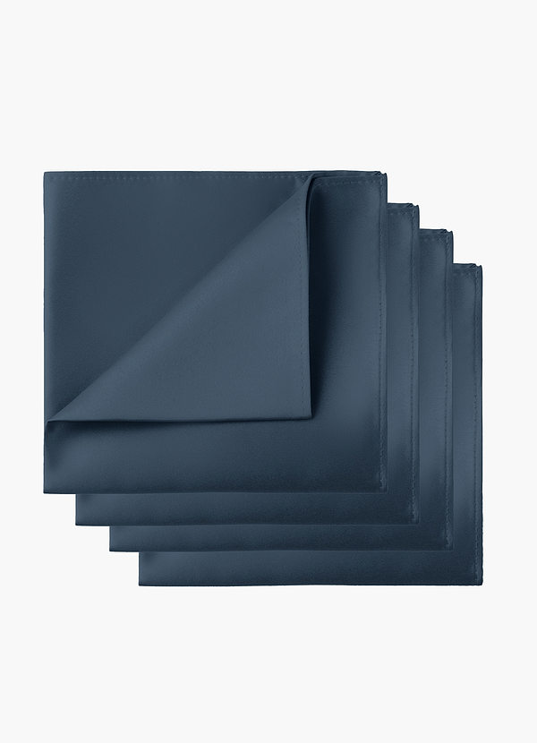 front Matte Satin Pocket Square Set – 4 Pieces