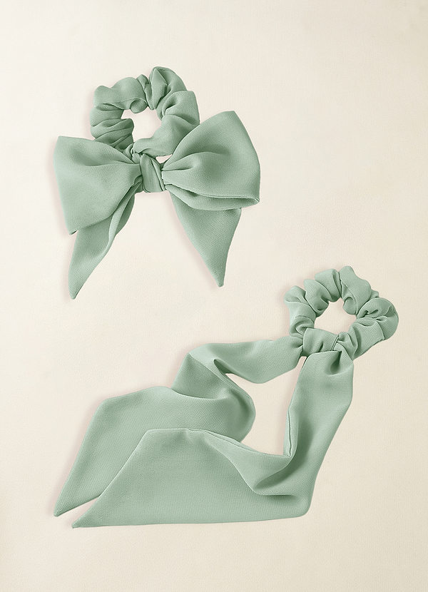 front Matching Color Chiffon Multiway Hair Scarf Scrunchie Set