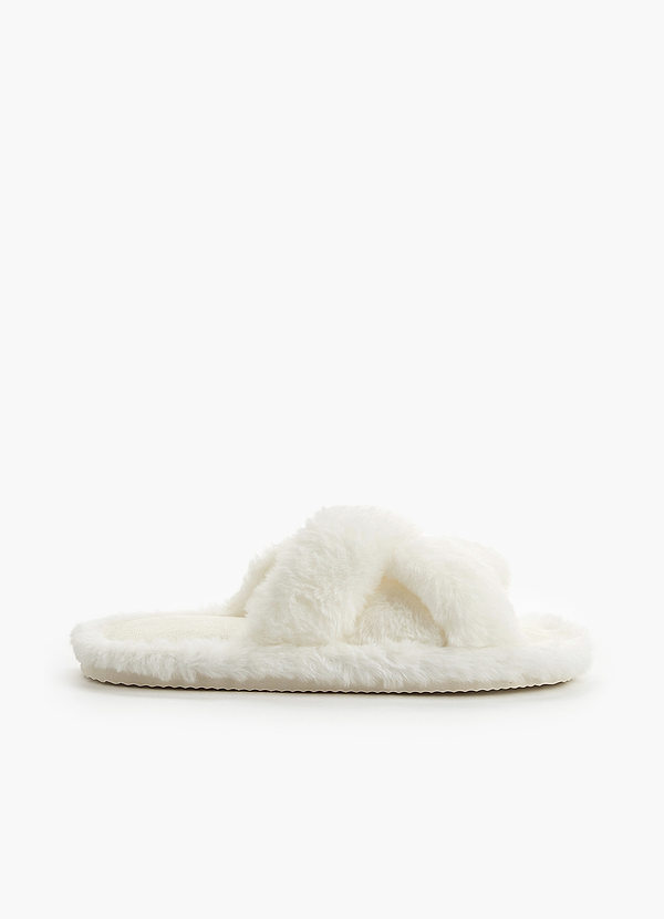 front Wielokolorowe, miękkie kapcie z paskami krzyżowymi