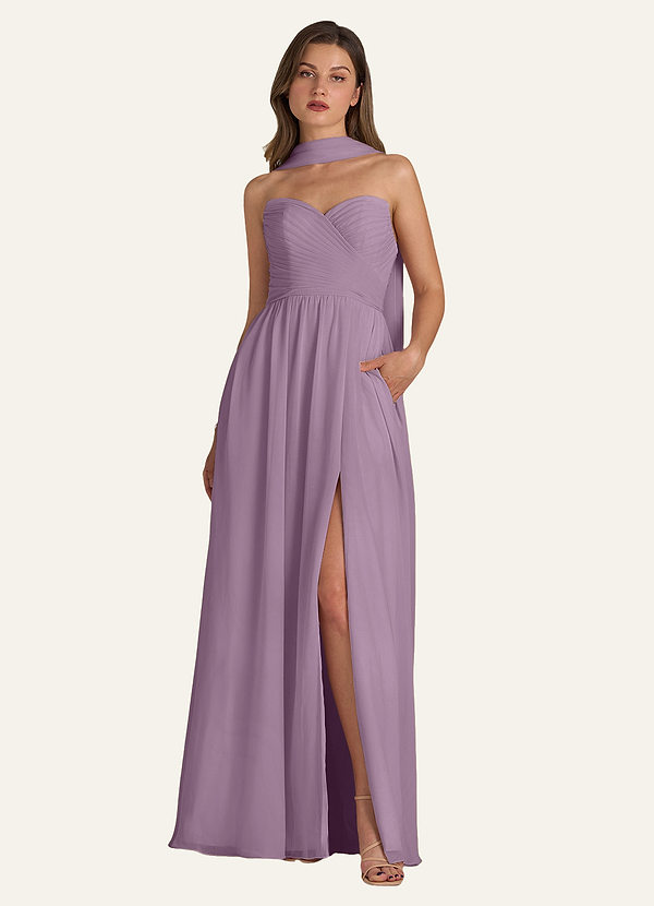 front Azazie Matching Color Chiffon Scarf