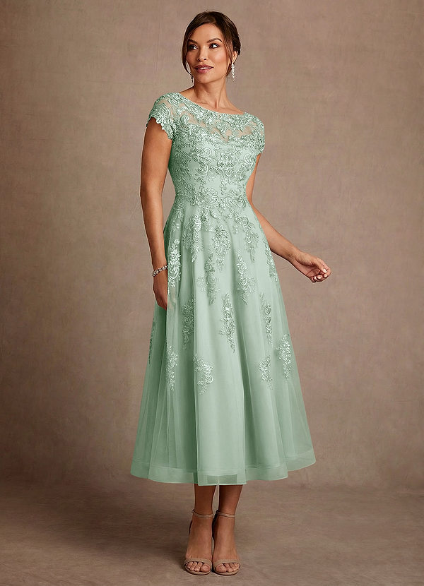 Azazie Jolanda Agave A-Line Lace Dress | Azazie