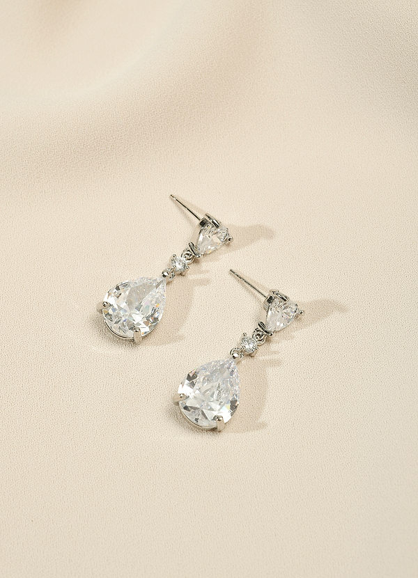 front Boucles d'oreilles pendantes en cristal en forme de cœur