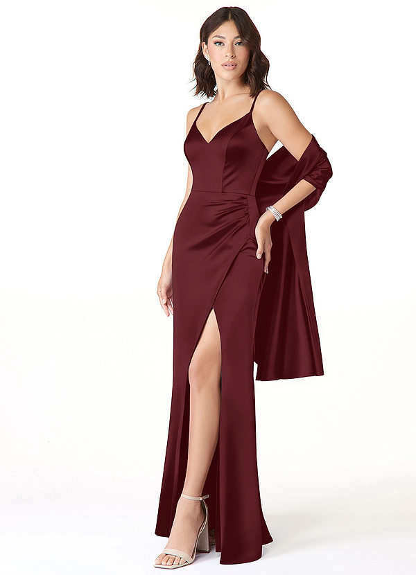 front Azazie Stretch Satin Shawl