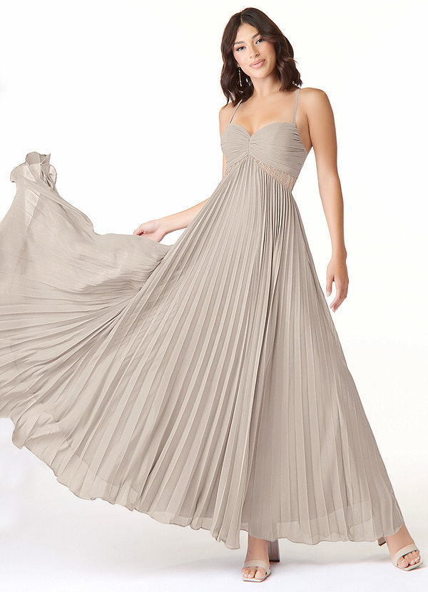 Azazie Devyn Bridesmaid Dresses Frost A-Line Corset Chiffon Dress image1