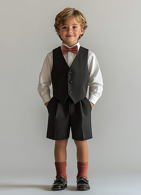 front Boy's Stretch Satin Bow Tie & Cotton Socks Set
