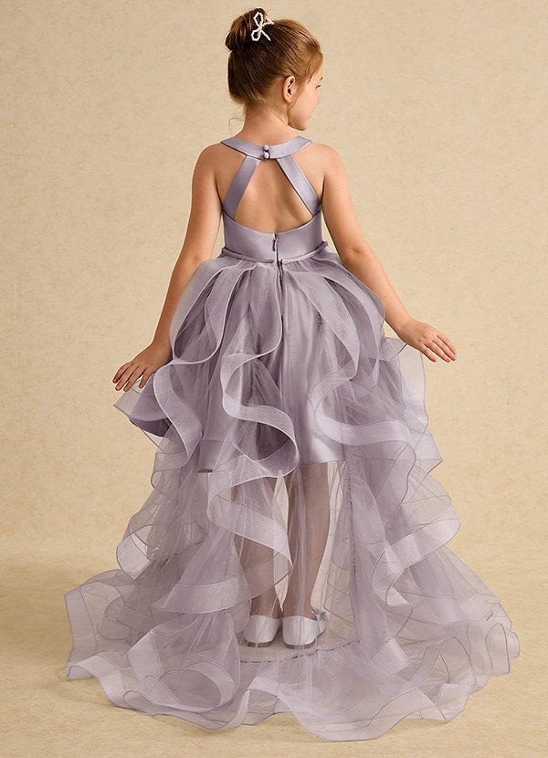 Azazie Julietta Robes de Fillette d'Honneur Robe Princesse en Tulle Convertible Crépuscule image1