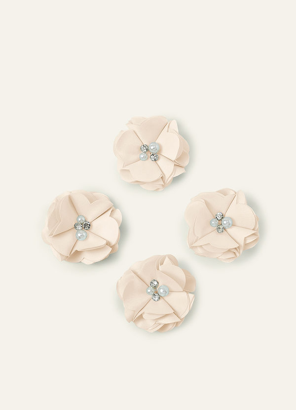 front Four-Piece Matching Color Matte Satin Hair Clip Set