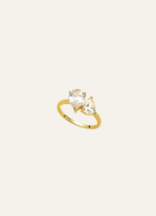 front Dubbel päronring med zirkonia