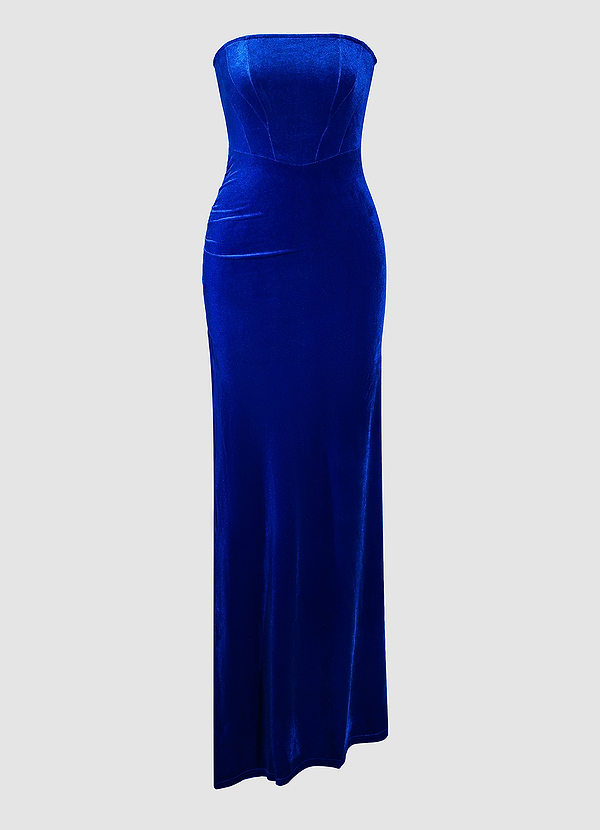 LUNA Royal Blue Velvet Maxi Dress