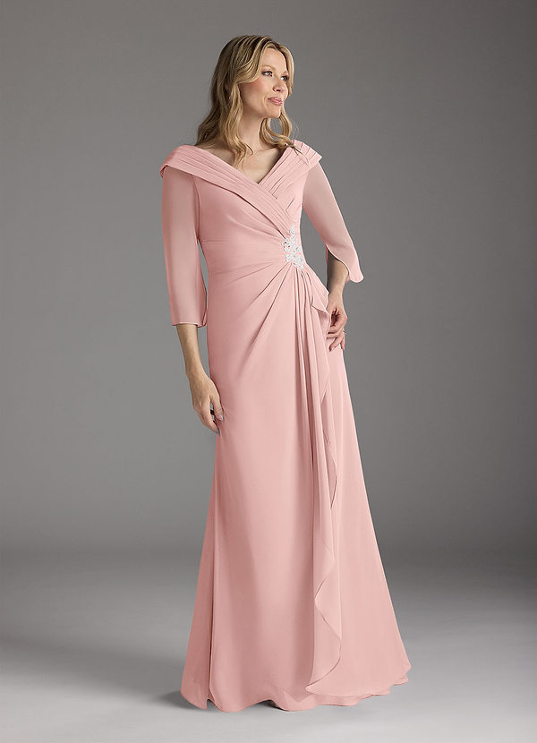 Azazie Jaycee Klänningar till brudens mor Klä A-Line i Chiffong Puderrosa image1