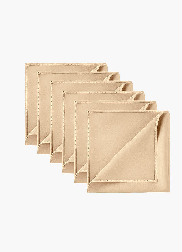 front Stretch Satin Matching Groomsmen Pocket Square Set – 6 Pieces