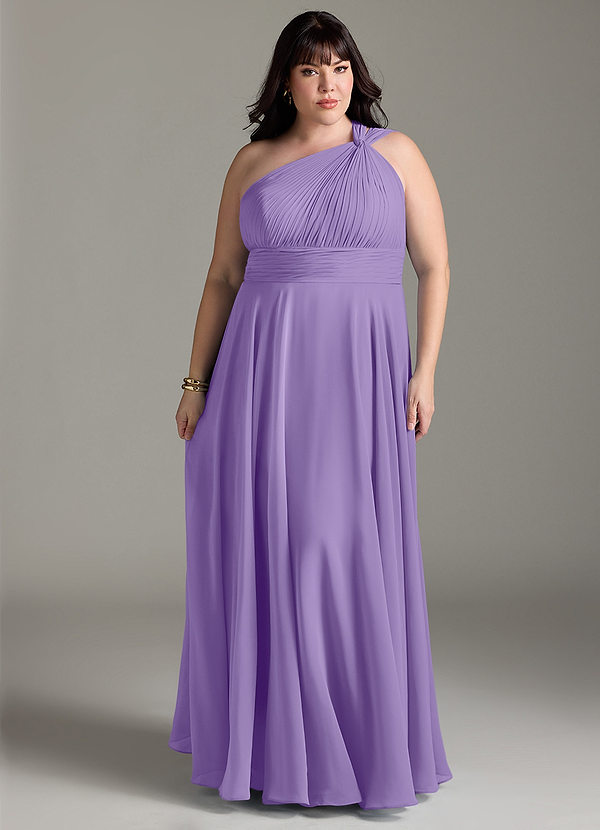 Azazie Charlize Bridesmaid Dresses Tahiti A-Line One Shoulder Chiffon Dress image1