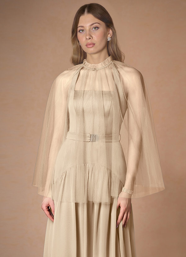 front Azazie Matching Color Tulle Cape
