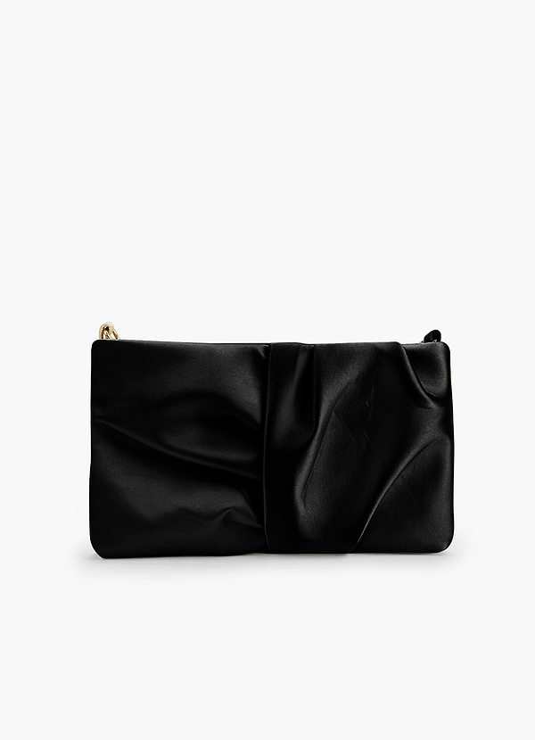 front Borsa a tracolla in raso plissettato