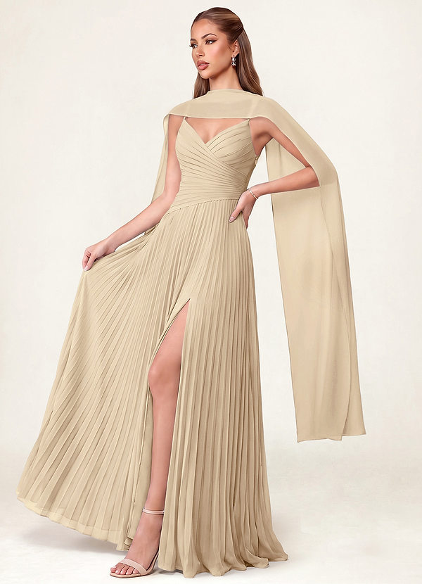 front Azazie Matching Color Chiffon Scarf