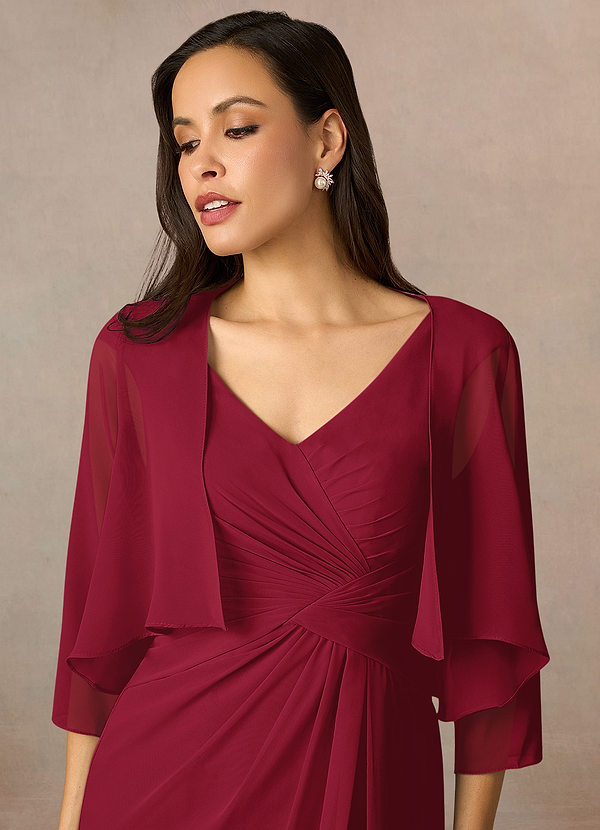 front Azazie Matching Color Fisher Chiffon Wrap