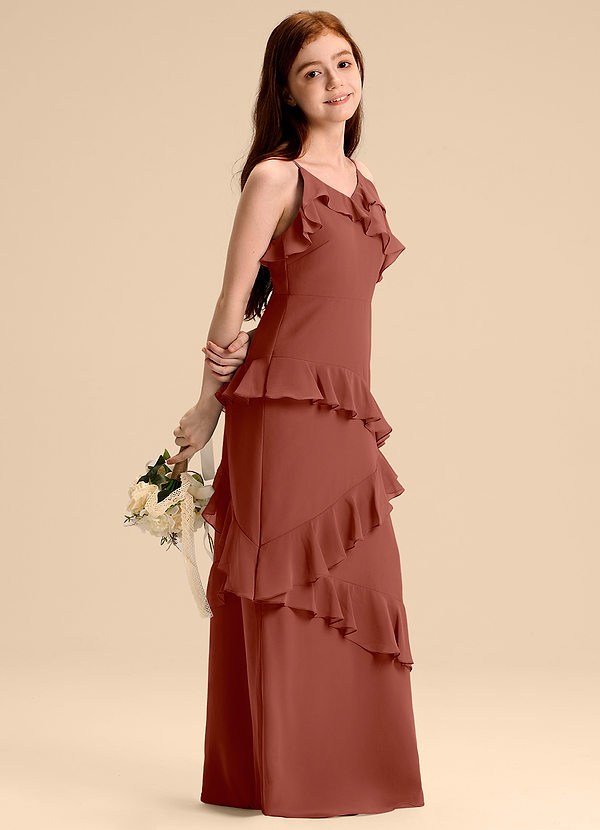 Azazie Evara Junior Auburn A-Line Chiffon Dress image1