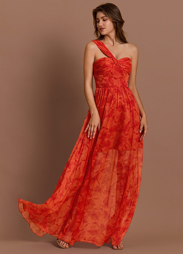 Xylia Tangerine Maxi Dress Ready to Ship | Azazie