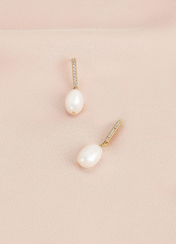 front Pearl Drop Earrings