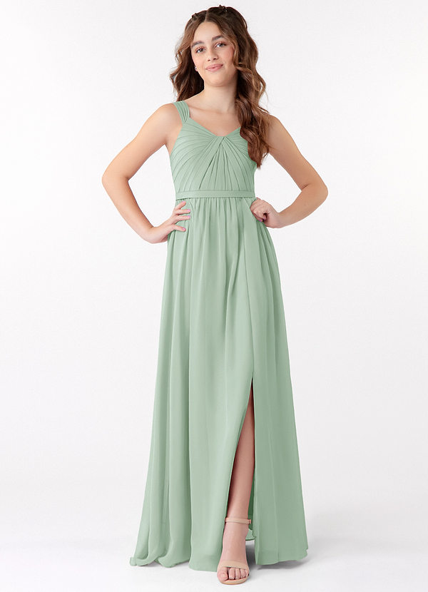 evie bridesmaid dress Azazie Evie Junior Ready to Ship Bridesmaid Dress in Agave