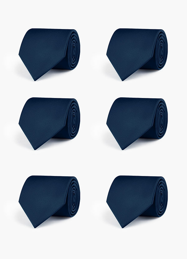 front Stretch Satin Matching Groomsmen Tie Set – 6 Pieces