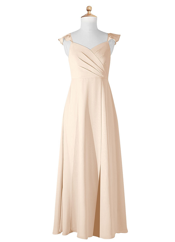 White Alabaster Azazie Amada JBD Junior Bridesmaid Dresses | Azazie