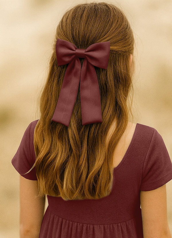 front Girls Satin Bow Hair Clip