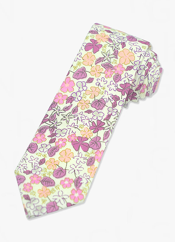 front Artwork Floral Skinny Tie
