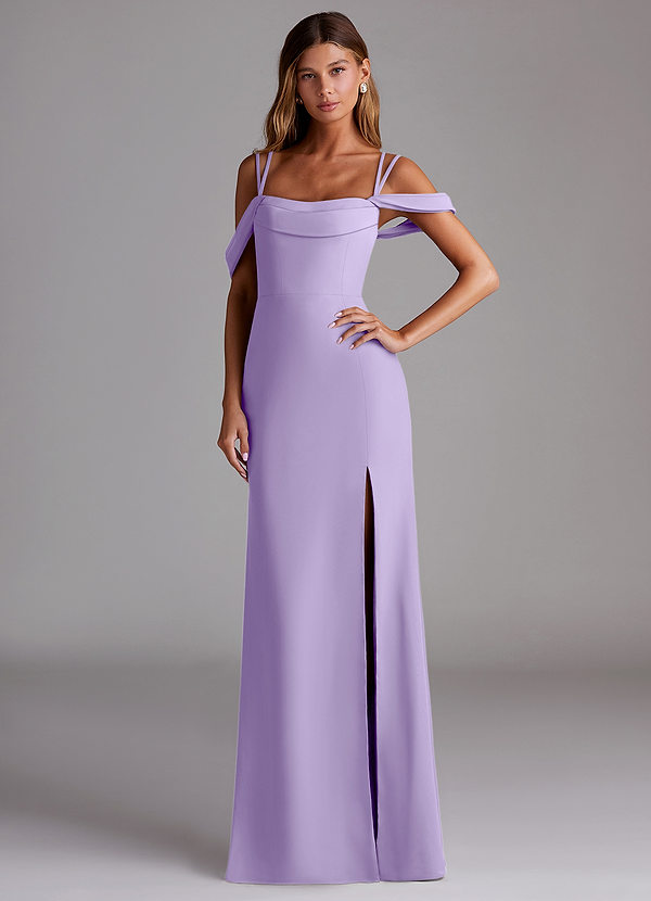 Azazie Callan Bridesmaid Dresses Lilac Mermaid Pleated Chiffon Convertible Dress image1