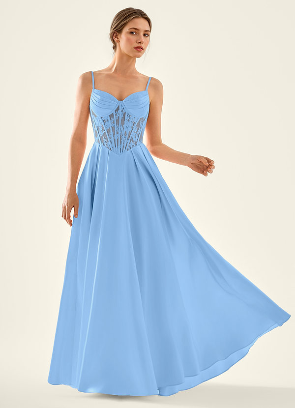 Nimbus Light Blue Cutout Corset Satin Prom Dress image1