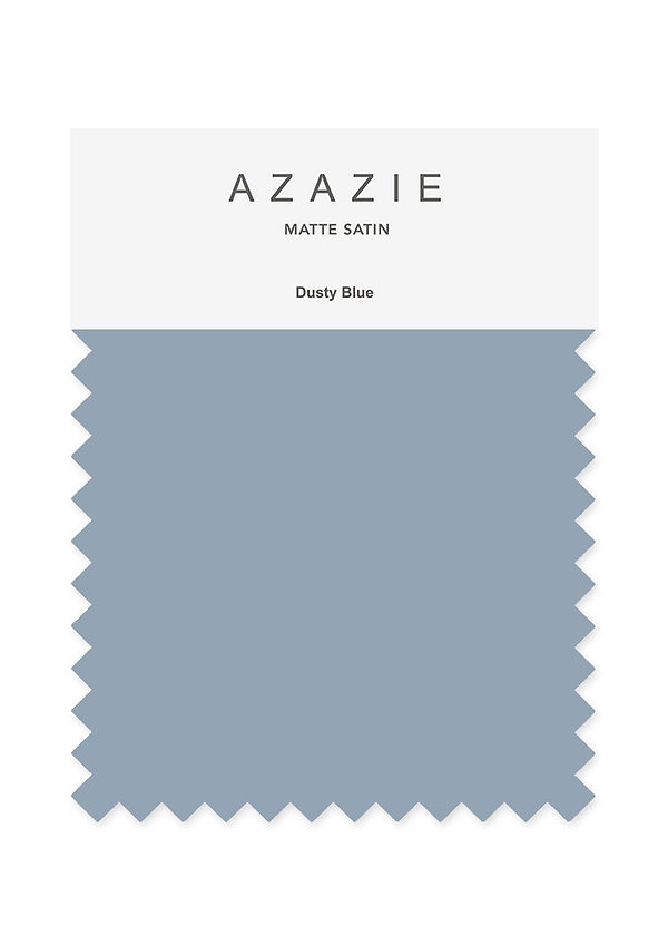 front Azazie Dusty Blue Matte Satin Swatches