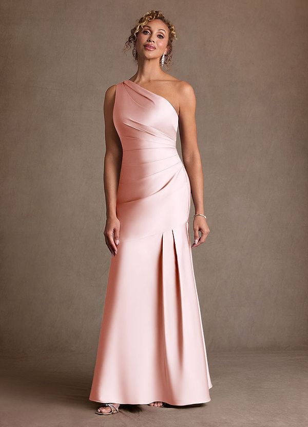 Azazie Haifa Suknie dla Matki Panny Młodej Syrena Jedno ramię Satyna elastyczna Długość podłogi Sukienka image1