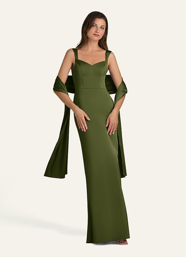 front Azazie Matching Color Stretch Satin Shawl