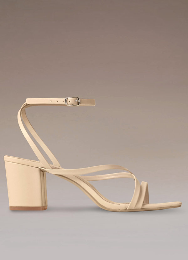 front Brief Cross Ankle Strap Heels