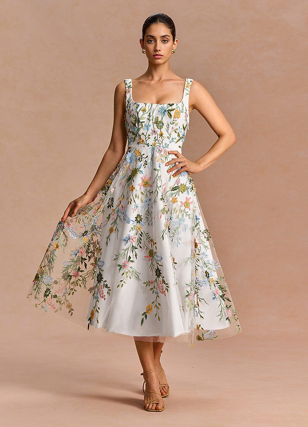 Midi jurk Azaria Wit image1