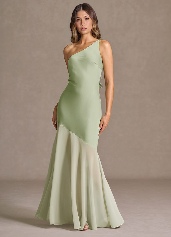 Fatima Light Green Maxi Dress image1