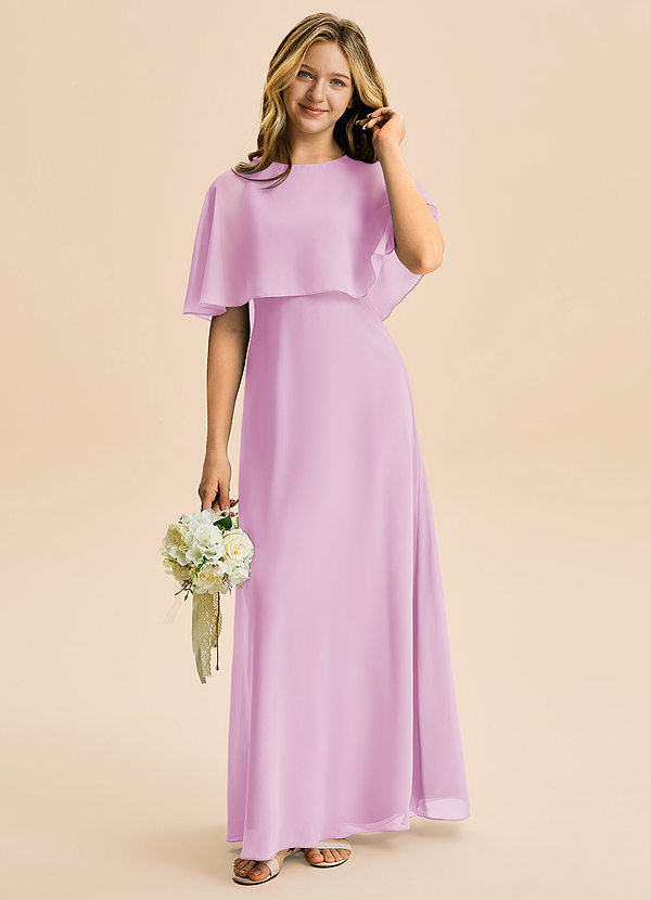 Azazie Maris Junior Robe Trapèze en Mousseline de soie Rose Bonbon image1