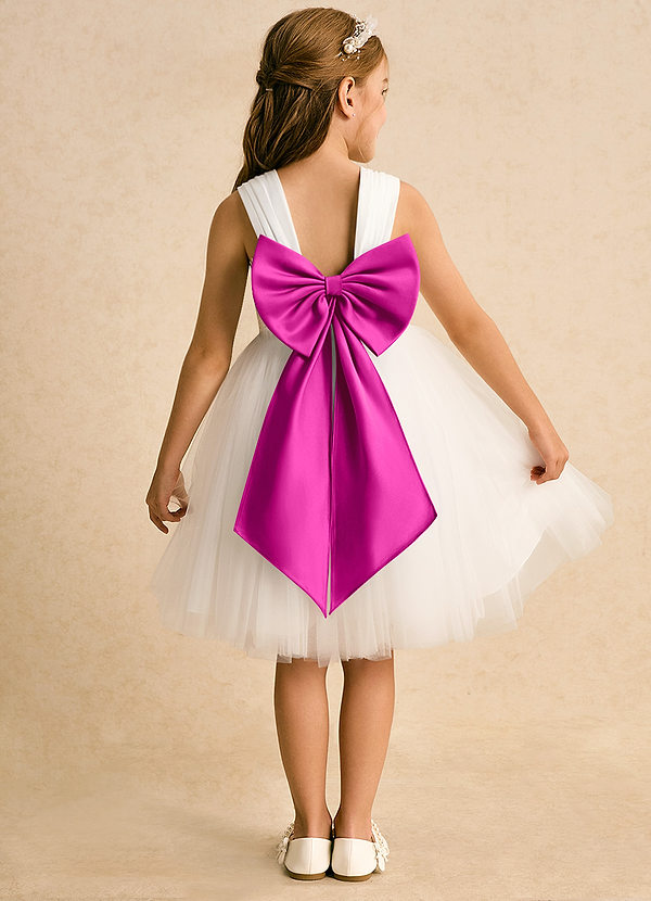 Azazie Dimple Vestidos de Niña de Flores Vestido de Marfil Fucsia de Tul de Princesa con Encaje image1