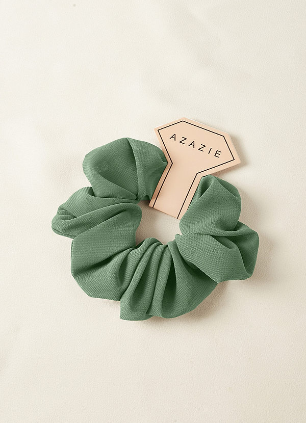 front Bijpassende kleur bruidsmeisjes chiffon oversize scrunchie set