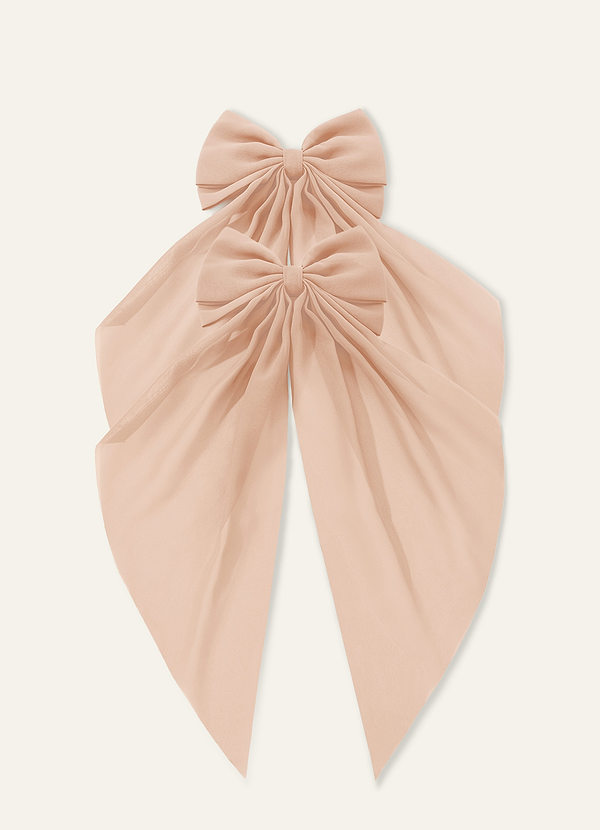 front Matching Color Chiffon Burnout Bow Hair Clip(Pack of 2)
