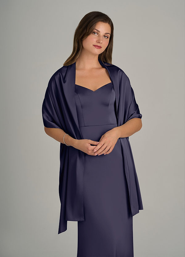 front Azazie Matching Color Ireland Stretch Satin Shawl
