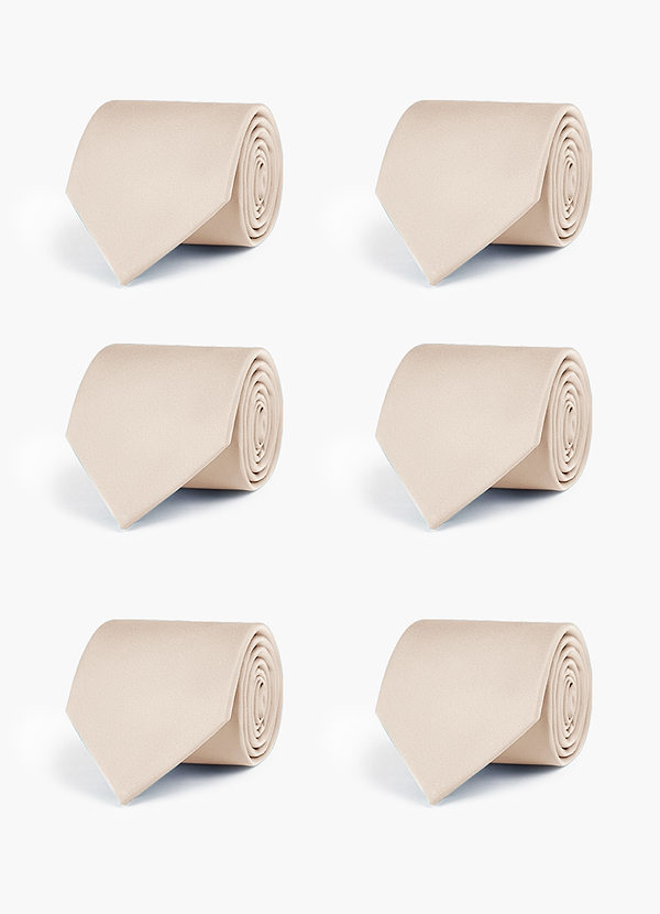 front Stretch Satin Matching Groomsmen Tie Set – 6 Pieces