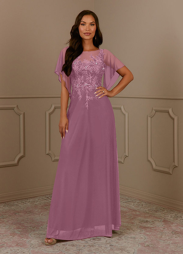 Azazie Cavell Mother of the Brides Dresses Vintage Mauve A-Line Sequins Mesh Dress image1