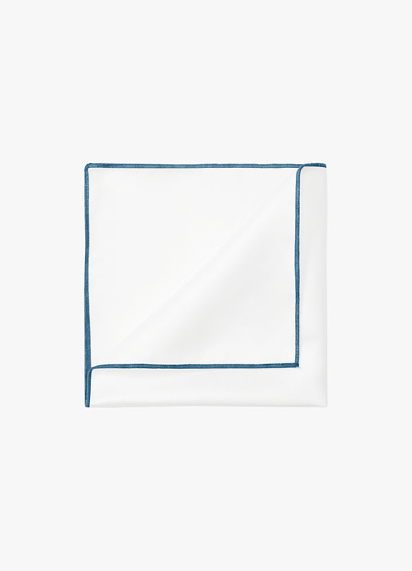 front Ivory Matte Satin Pocket Square with Colored Edge