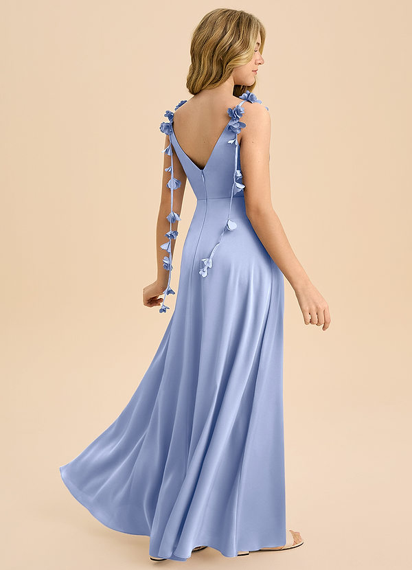 Azazie Gumdrop Junior Ice Empire Pleated Stretch Satin Dress image1