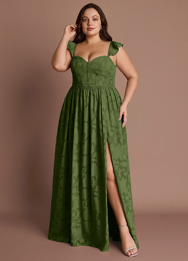 Denisse Olive Corset Maxi Dress image1