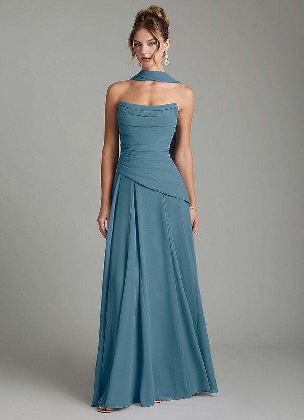 Azazie Gabriela Bridesmaid Dresses Bermuda A-Line Corset Chiffon Dress image1