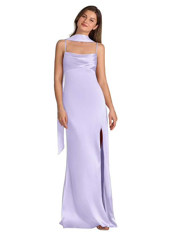 front Azazie Matching Color Matte Satin Scarf