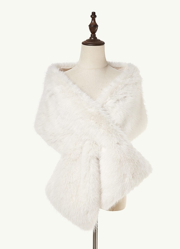 front Plush Faux Fur Wrap
